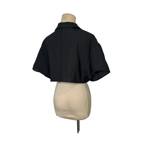 Shein black short sleeves crop blouse size Large - Picture 11 of 13